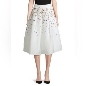 HBC Stripes Holiday Confetti Midi Skirt Polka Dot Hudson's Bay Colours Size 12